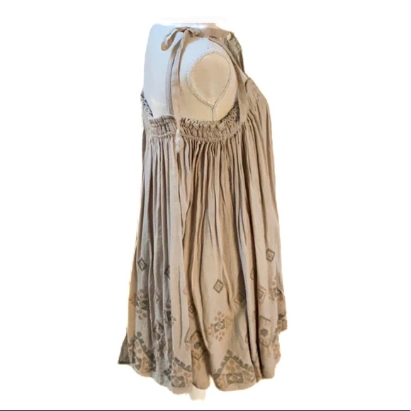 NWT Free People Boho Tunic Dress Taupe Comb. M - Picture 3 of 7